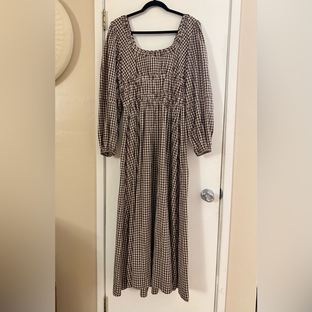Damson Madder Dakota Gingham Puff-Sleeve Maxi Dress - Picture 3 of 6